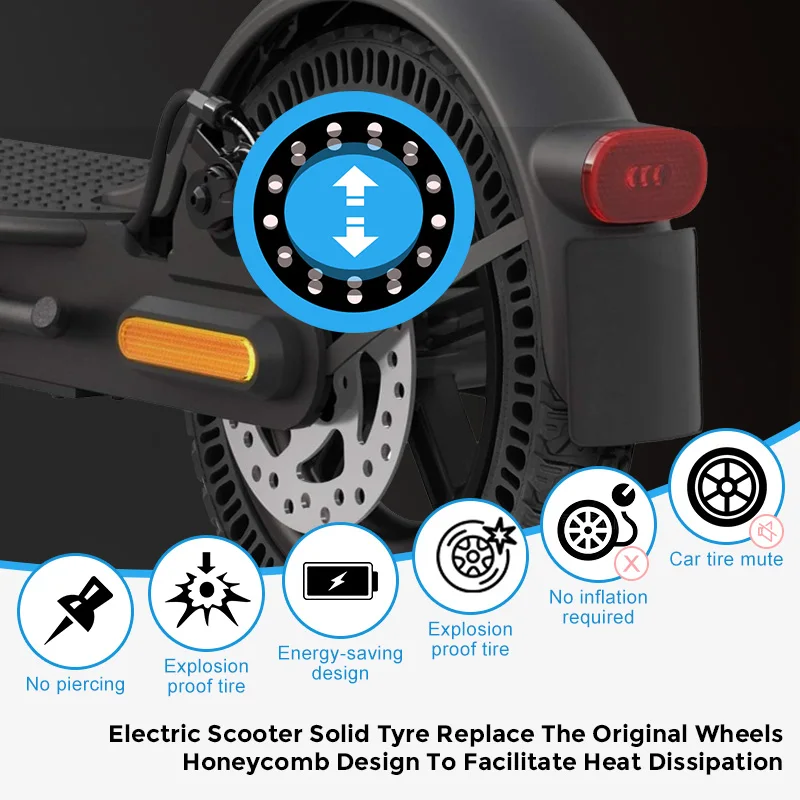 E Scooter Honeycomb Tyre Tubeless Solid Tire For Xiaomi M365 & Pro Electric Scooter 8.5 Inch Wheels Replacement Parts