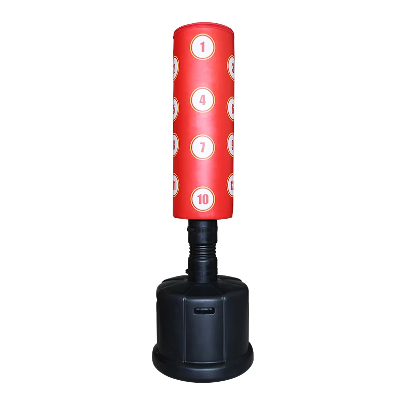 professional boxing equipment standing heavy punching bags training kicking boxing standing punching heavy sandbags