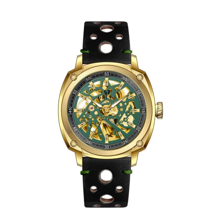 2020 High Quality Automatic Movt Masculino Skeleton Dial Mechanical Watch