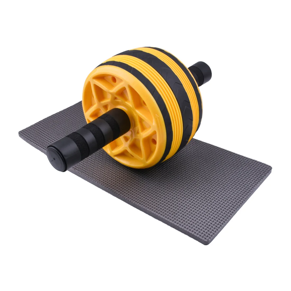 Double wheel men women abdominal trainer wheel foam grips Wheel Rollers for indoor gym