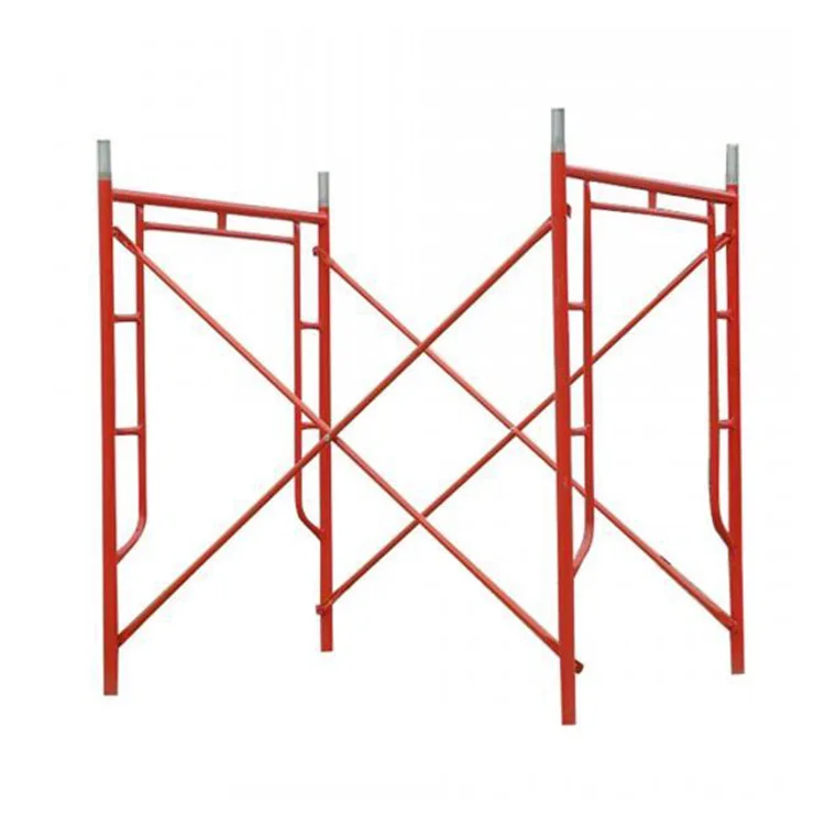 Masonry scaffolding frame galvanized 42mm,pin lock scaffolding plank ladder frame,scaffold caster width