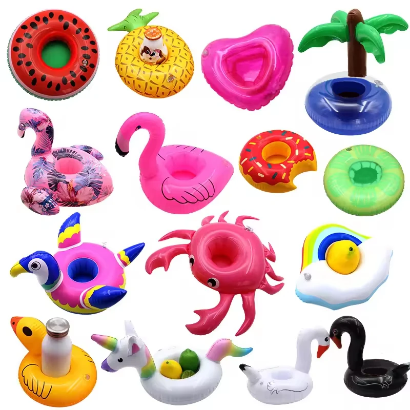 Hot Sale Inflatable Cup Holder Swimming Pool Accessories Water Inflatable Unicorn Flamingo Cup Holder Float PVC Inflatable toys