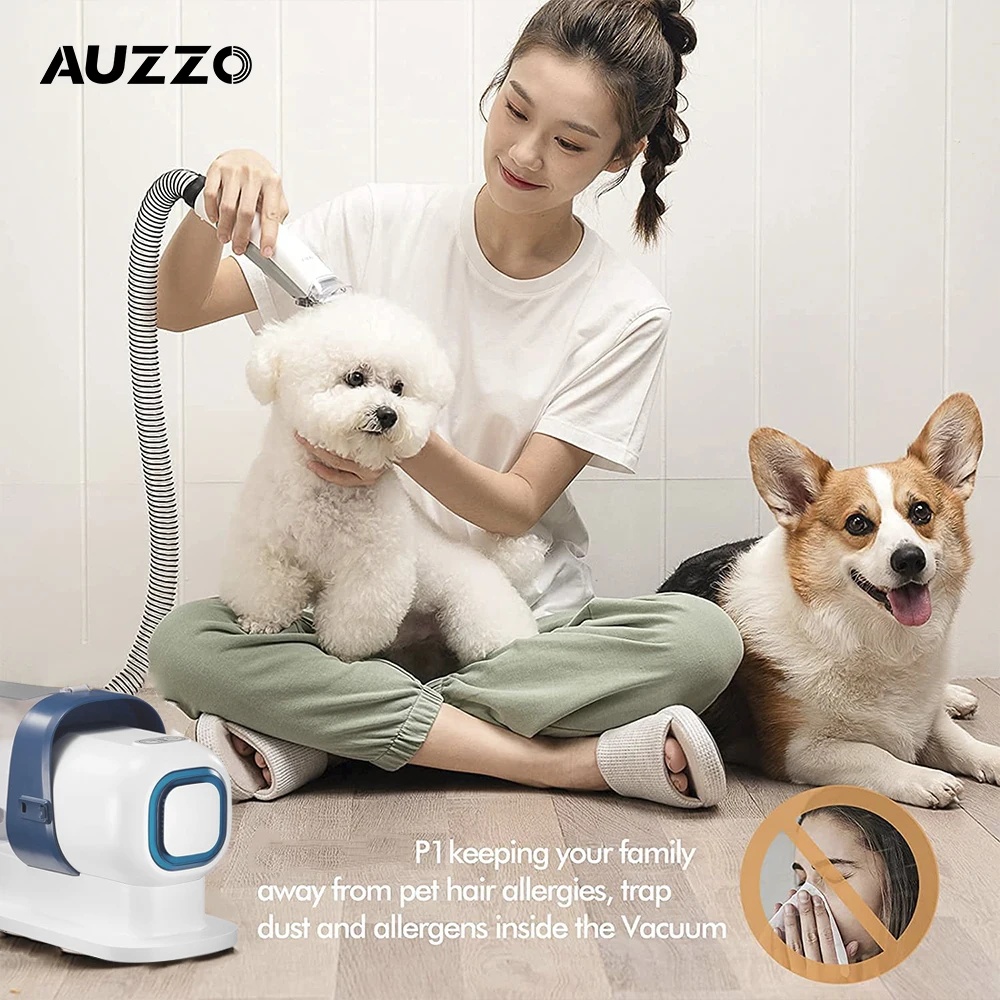 Pet Vacuum Cleaner Electric Clipper Slicker Deshedding Cleaning Dog And Cat Hair Fur Grooming Brush Kit