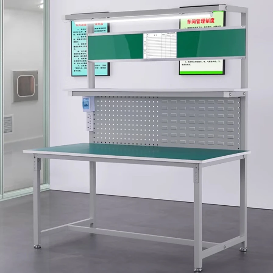 Рабочий стол из нержавеющей стали с выдвижными ящиками