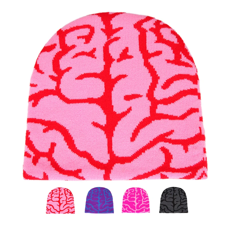 Зимняя вязаная шапка с жаккардовым логотипом