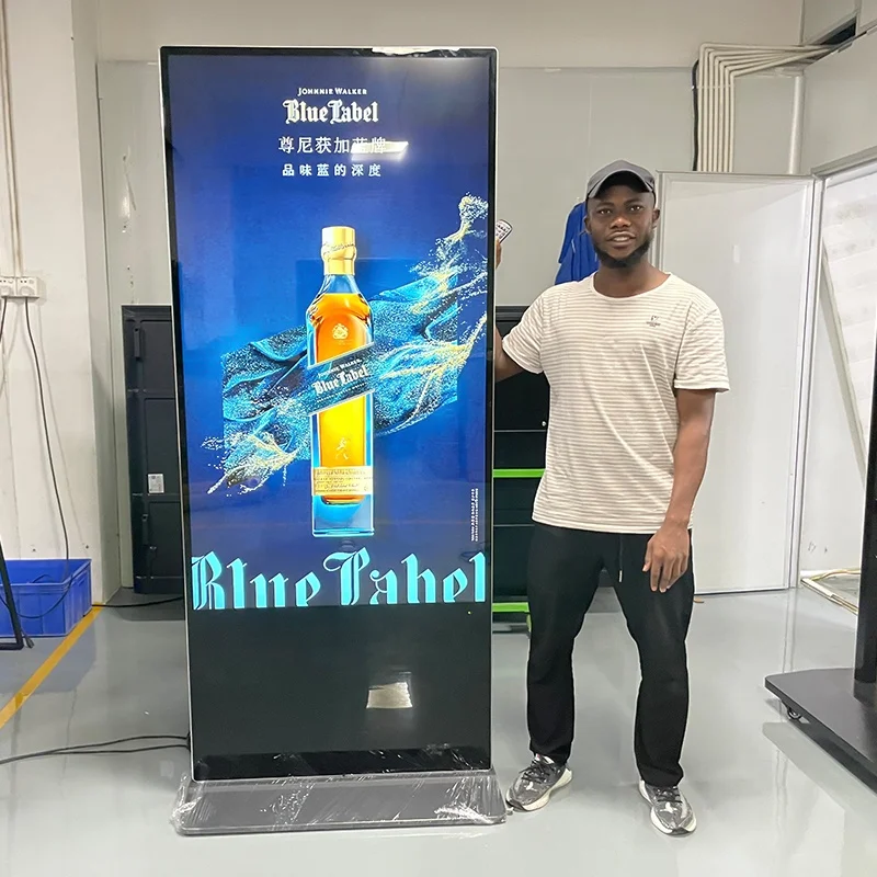 factory price 43 49 55 inch floor stand digital sigange indoor/outdoor led/lcd advertising screen kiosk totem smart tv monitor