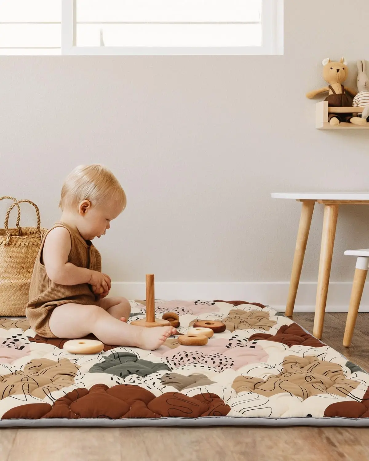 Baby Safety Mats Thick One-Piece Crawling Mat Non-Slip Cushioned Baby Play mat for Babies Toddlers Foldable Machine Washable