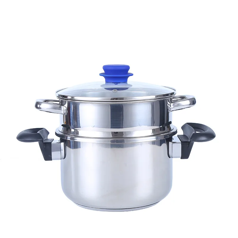 OEM Blue Classic Double Handle clamp high quality stainless steel 304/201 pressure cooker CE guaranteed