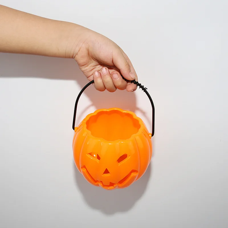 Hot Selling 2023 Party Orange Muti Style Round Bucket Portable Halloween Pumpkin Candy Basket