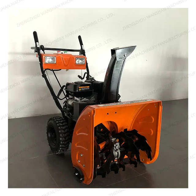 Customized small gasoline snow blower commercial property park cleaning walk-behind snow blower sweep and throw snow blower