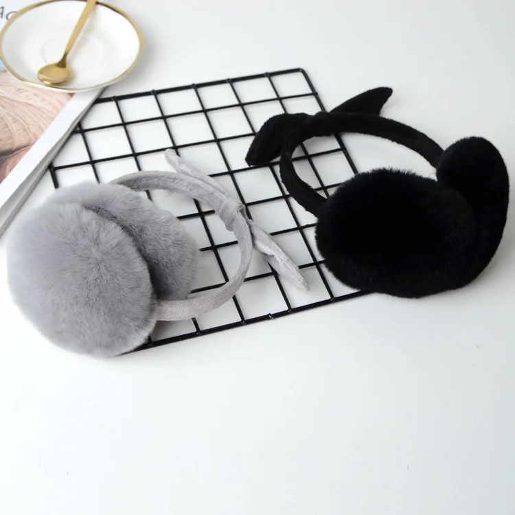 
2020 furry earmuffs earmuffs winter winter earmuffs woman keep warm Rex rabbit ears covered with fur Rabbit ear fur 