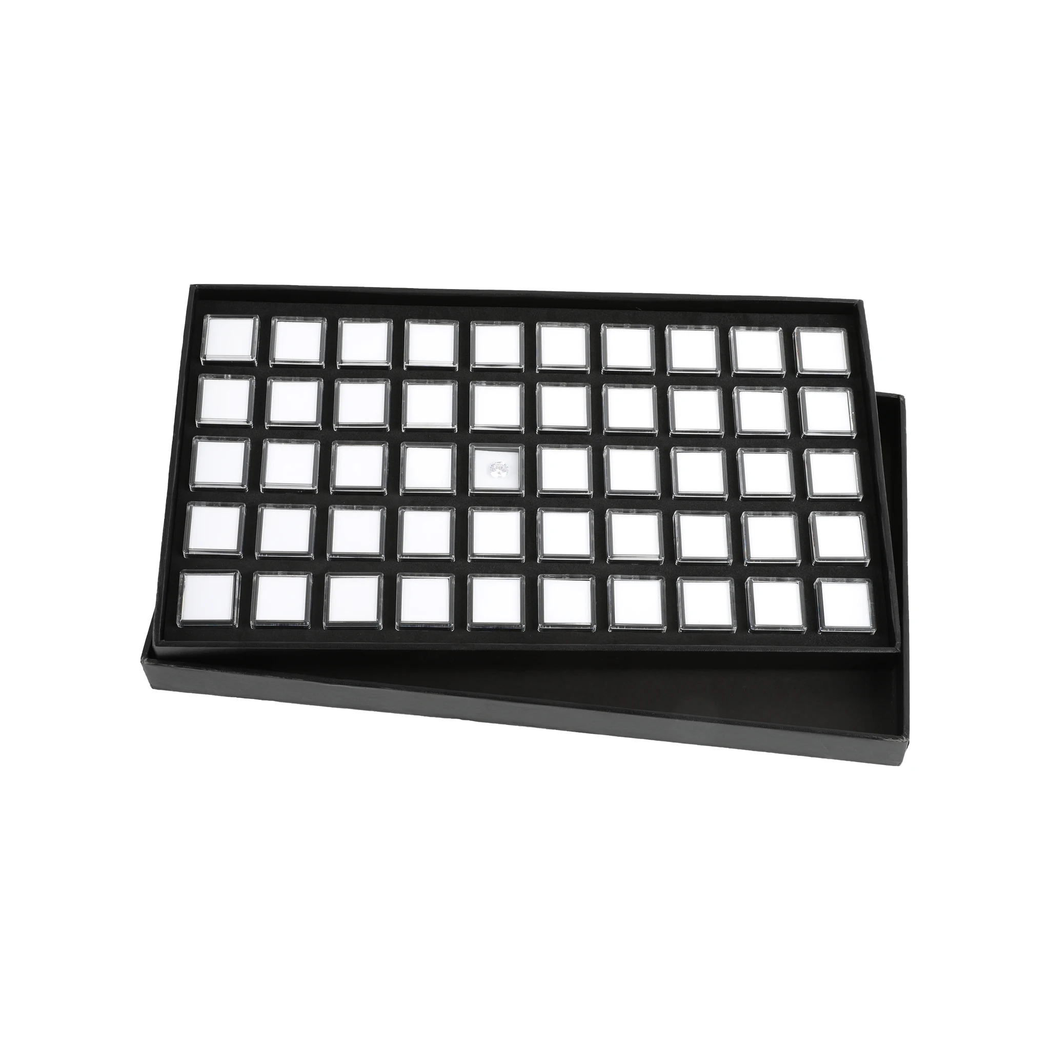 Professional gemstone storage display box gemstone package holder jewelry showcase tray set gem bead container