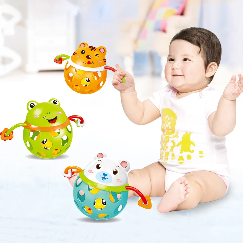 
0-12 Months Baby Rattles toy Intelligence Grasping Gums Plastic Animal Music Hand Shake Toy Early Educational Gift for Newborns 