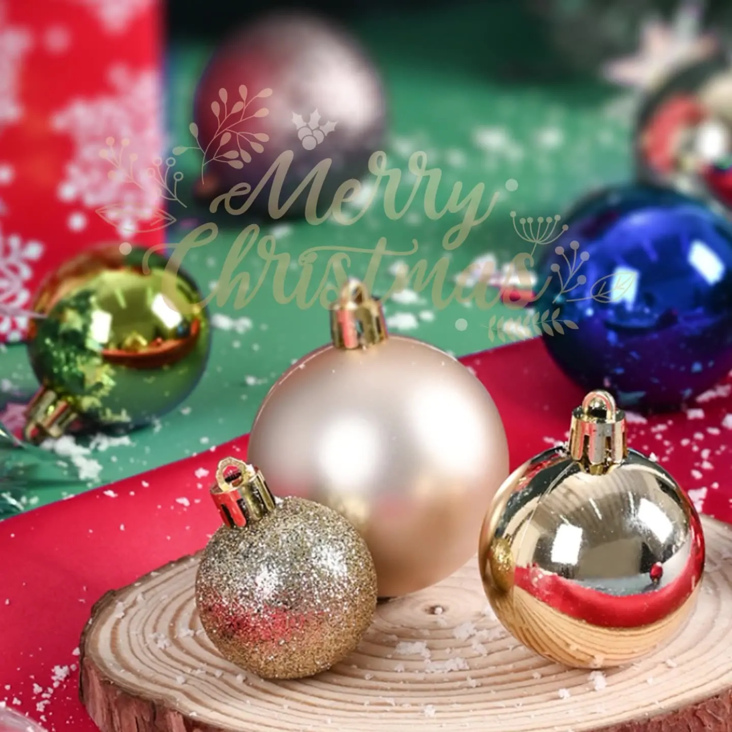 Christmas Gift Box Contains 24 Pcs 4cm 6cm 8cm Balls Matte Balls Hollow Decor Tree Decoration Christmas Ball
