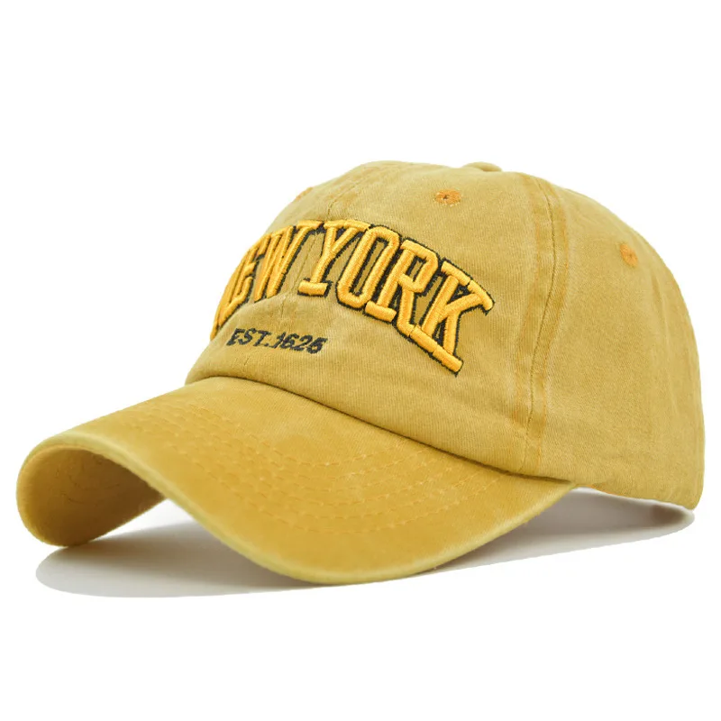 Vintage New York Baseball Cap  Unisex Washed Denim Jean Cap Adjustable  Dad Hat