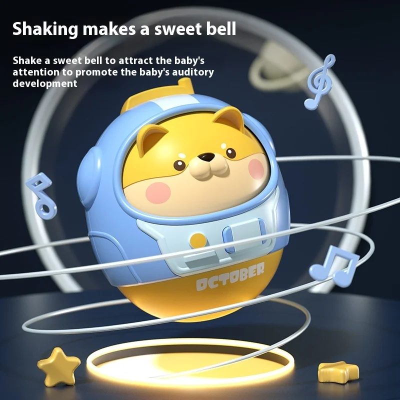 New Arrival Unisex Rattle Doll Large Plastic Tumbler Toy with Cartoon Animal Cross-Border Tumbler Early Educational Toy Kids