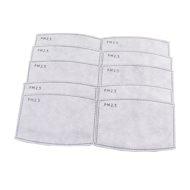 1000pcs/Lot PM2.5 Activated  Carbon Filter Paper for Adults child Mouth Face 5 Ply Face Filter Pad