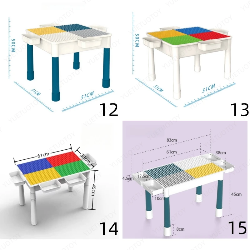 OEM/ODM plastic height adjustable lifting mode study multi-functional building block table and drawing table kid table and chair