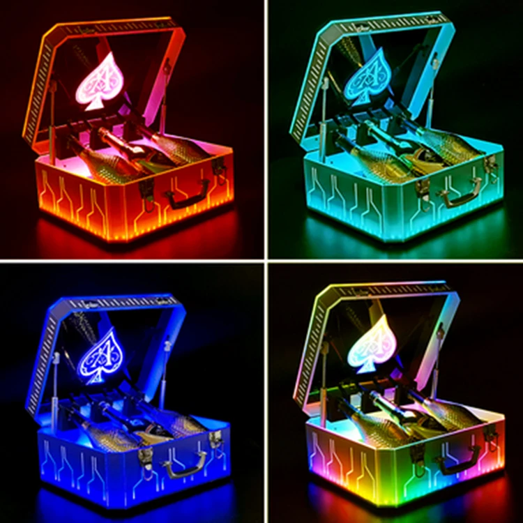 factory direct Ace of Spade Carrier Black Box LED VIP Champagne Bottle Display Case LED Wine Bottle Presenter bottle glorifier