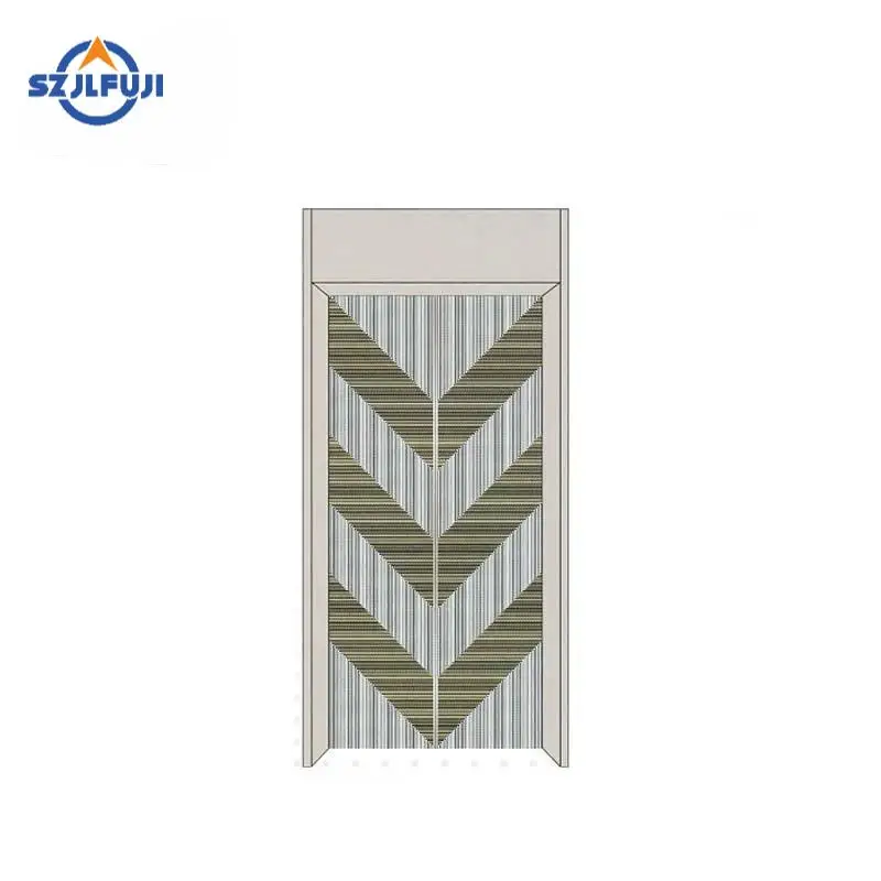 Top-selling door panels Elevator Cabin Car Mirror Etched Landing Door Panels with Jamb Frame Passenger Elevator Liftdoor Panels