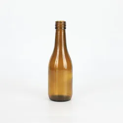 amber color 187ml 375ml 750ml whisky glass bottle free samples 25mm neck Amber wine whisky glass bottle
