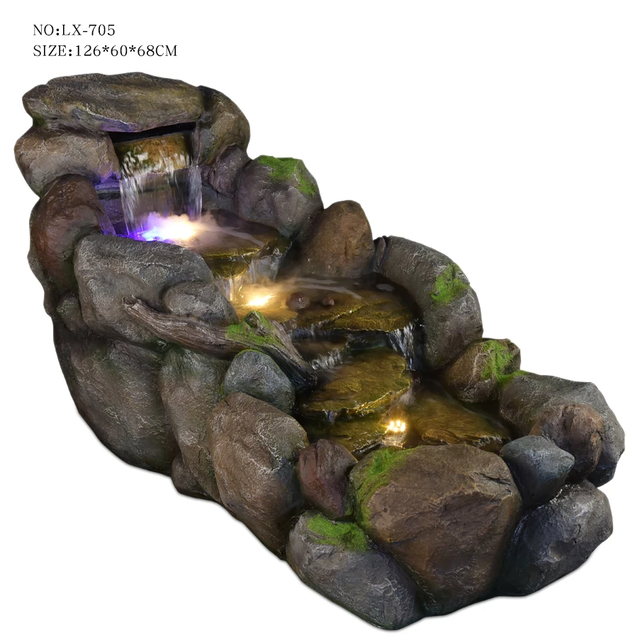 China factory wholesale Resin water fountain with water fountain pumps fiberglass fountain of water For Outdoor Garden Decor