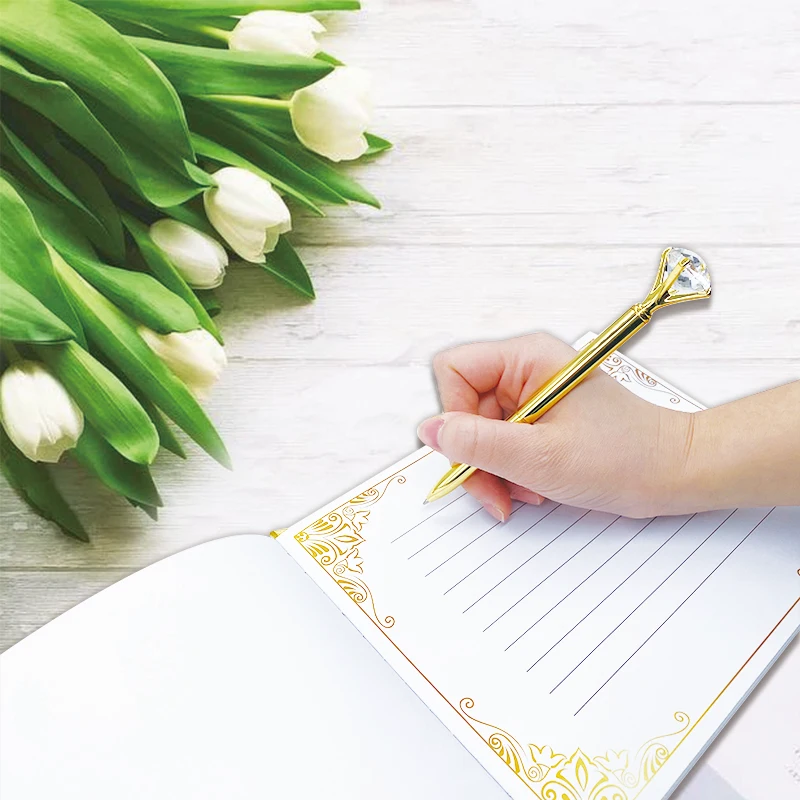 Custom Golden Foil Photo Album Wedding Guest Book with Keepsakes Box