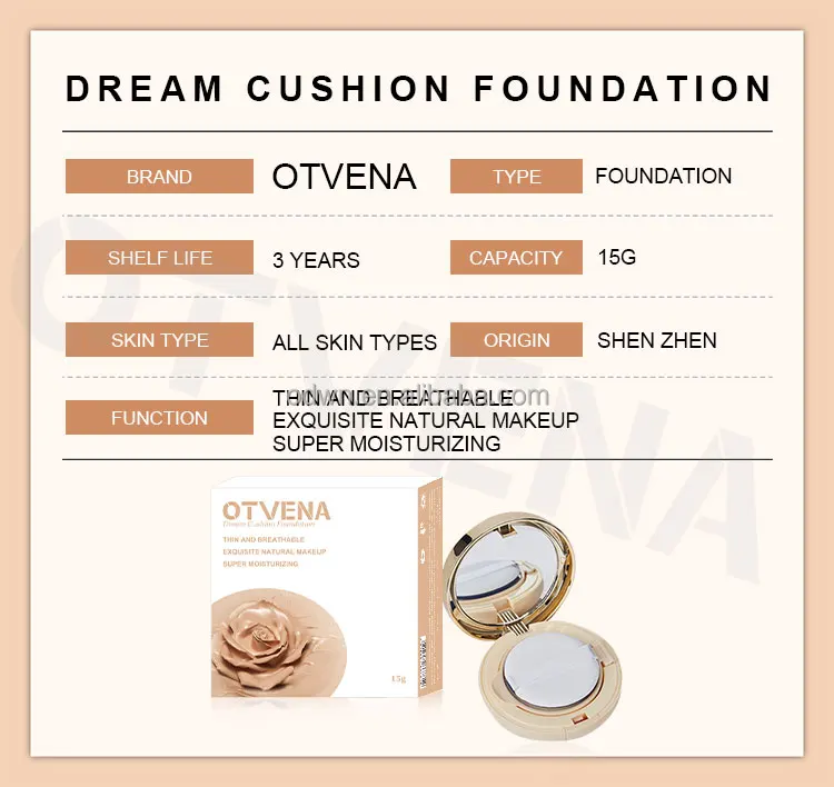 OEM ODM оптовая продажа OTVENA Органическая Корея влага воздух spf 50 куб. См подушка основа частная торговая марка