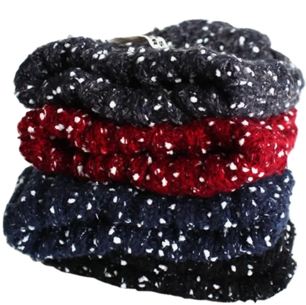Funny dots cuff knitted beanie hat Fashion Korea style chunky knit warm winter hat