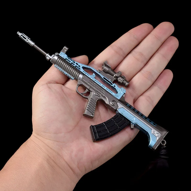 Game Thrones Themed Thermal QBZ95 Weapon Gun Model Keyring Modern Self-Defense Zinc Alloy Crafts Printed Stylish Self-Defense