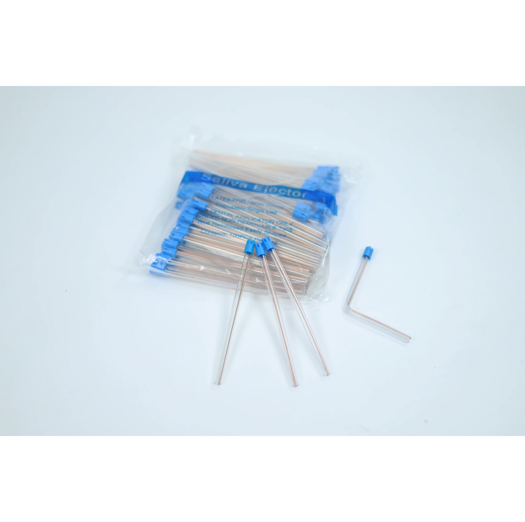 DEBO Supplier Dental Portable China Manufacturer Sterile Surgical Disposable Aspirator Blue Suction Tips Dental Saliva Ejector