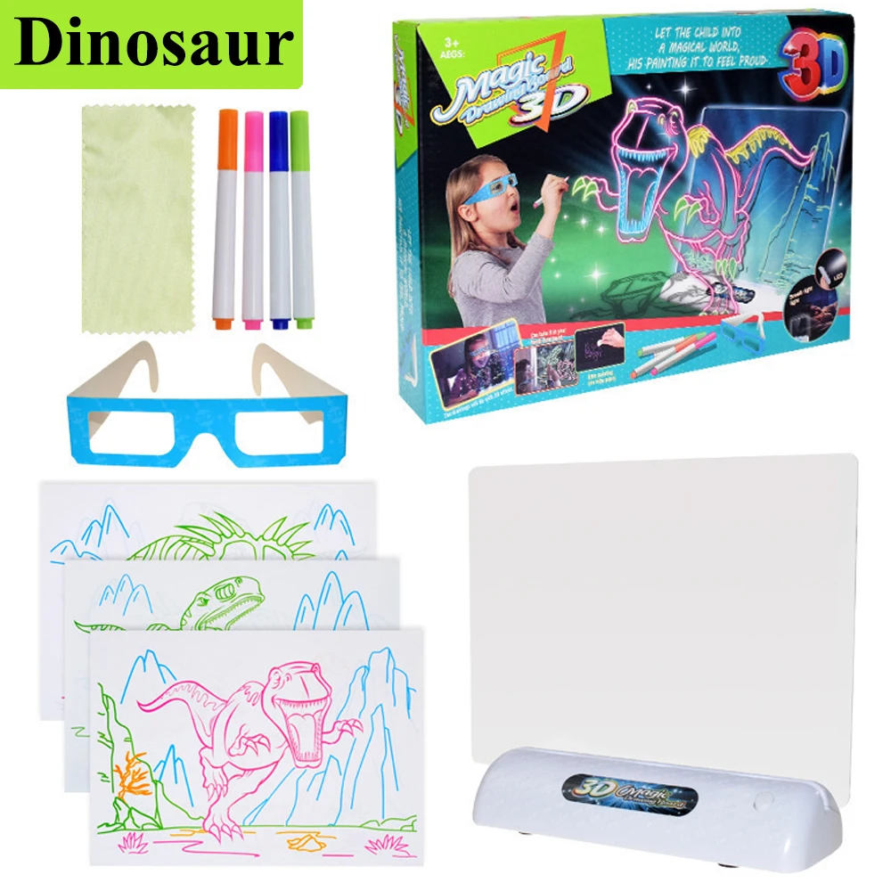 Toy Drawing light board 3D Led Light Up magic drawing board for kids