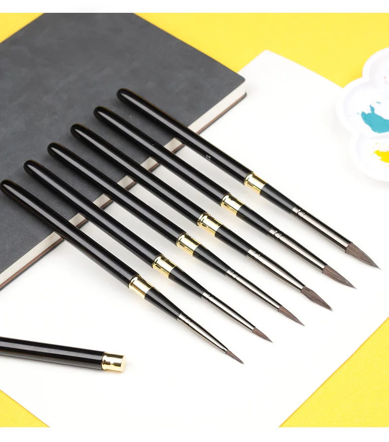 manufacturer customize miniature watercolor brush , travel detachable fine line brush for artist , beginner ,kids ,adults