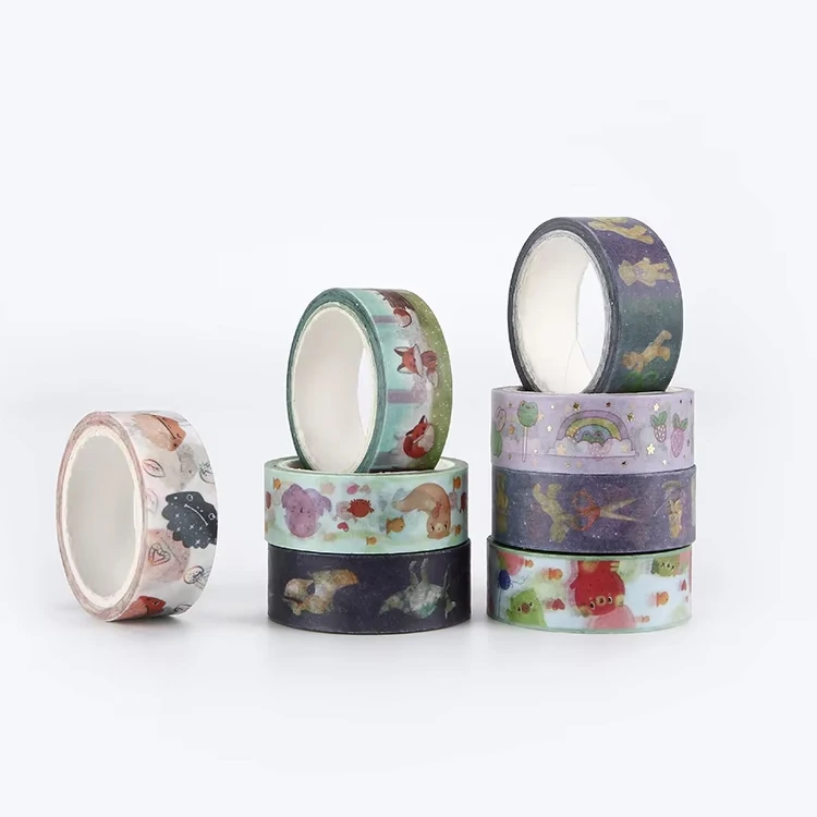DIY Craft Decorative Masking Washi Tape Custom Printed Gold Foil Pet Washi Tape Manufacturer
