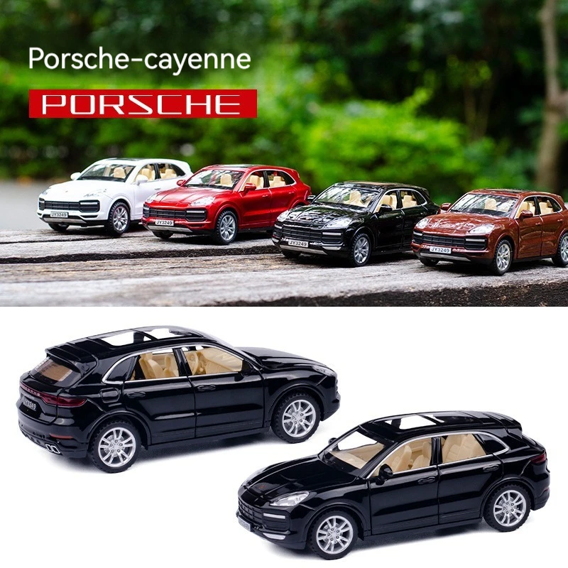 Модель автомобиля 1:32 Porsches Cayenne со звуком и светом металлическая модель игрушки для украшения дверей открытые