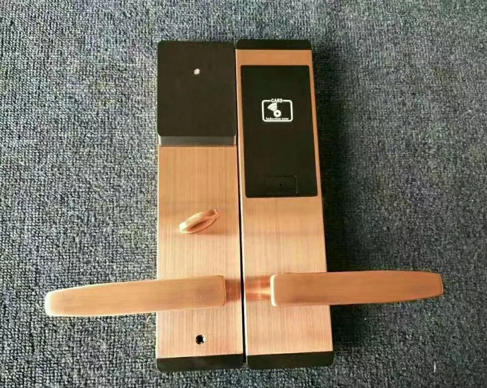 hot sale American standard Mortise Stainless steel RF swipe Hotel key card lock with free management software