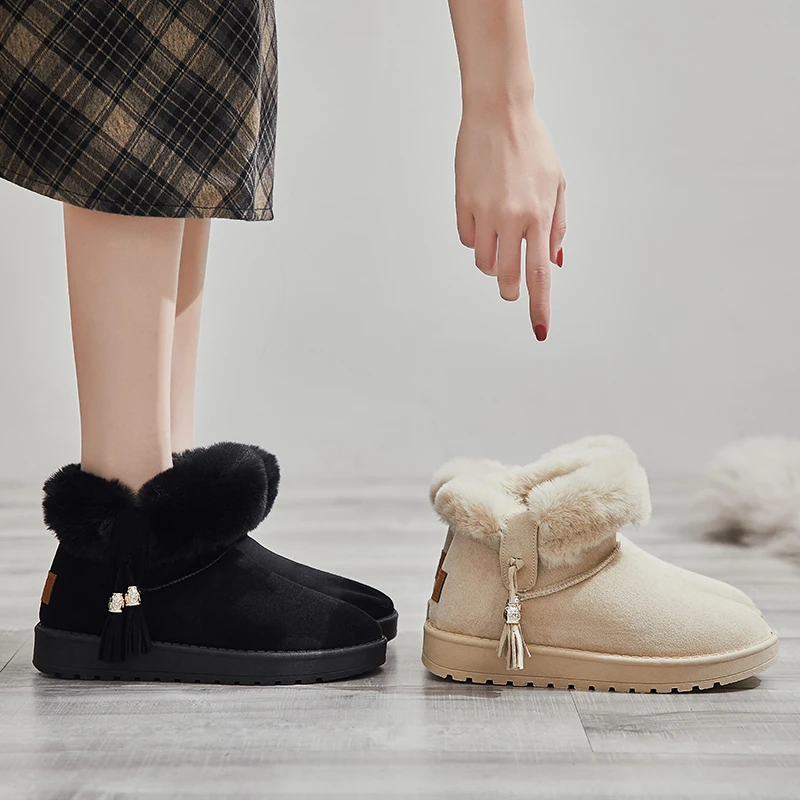 2021 custom sheepskin snow boots with real wool women keep warm winter boots