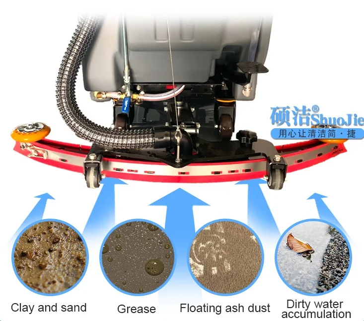 Hand-push scrubber electric workshop factory floor cleaning and washing