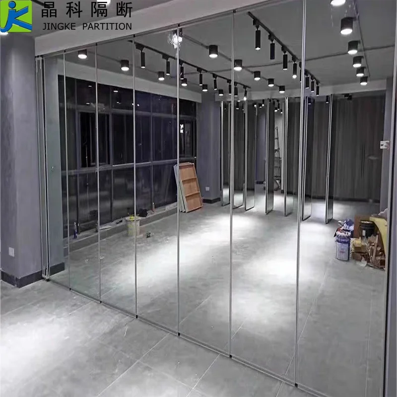 School Mirrored Gym Room Operable Partition Wall Sliding Dance Studio Movable Partition Mirror