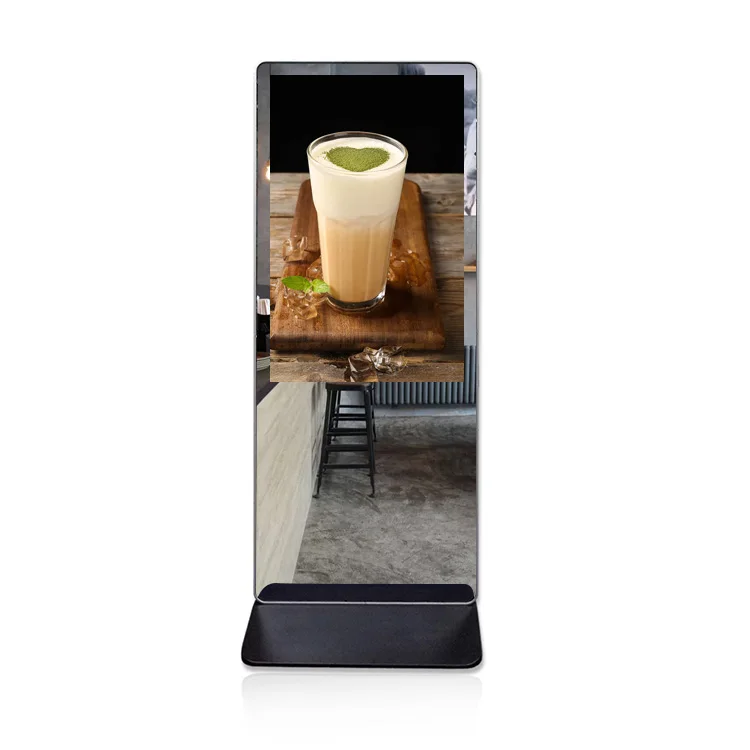 Floor standing commercial indoor digital mirror transparent lcd display screens for advertising
