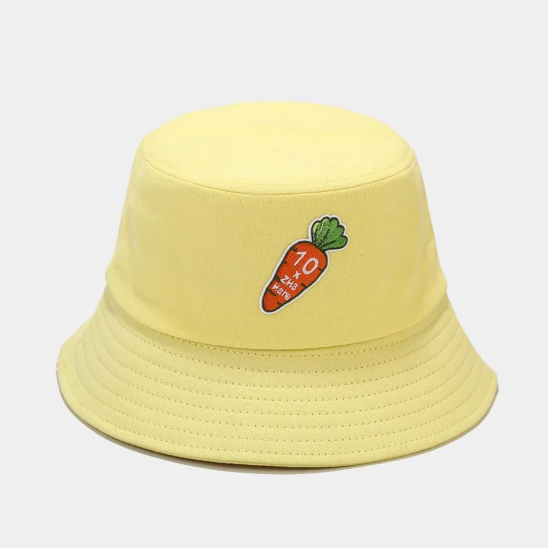 
Wholesale 2021 new summer solid color blank Embroidered carrot colorful Patterned floppy Fisherman hat unisex bucket hat 
