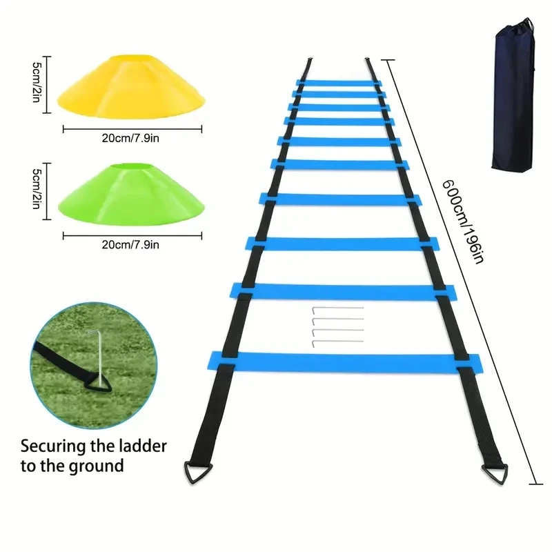 Agile Ladder Suit Training Set Speed Agility Equipment with Jump Rope Sign Disc Ball Belt Ladder for Fitness enthusiasts