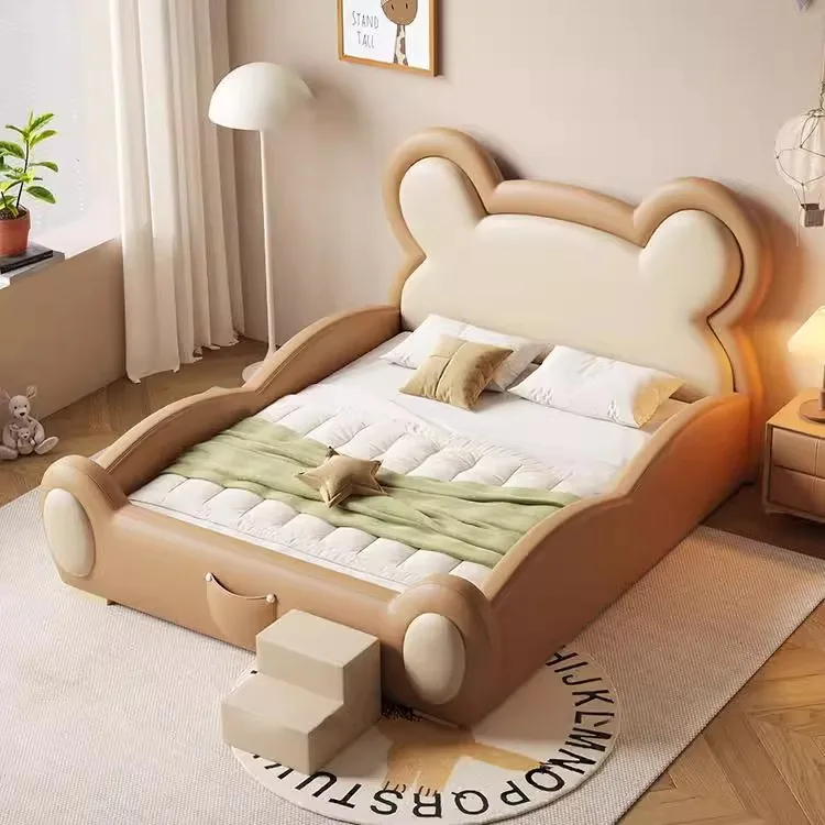 Hot Sales Children Animal Shaped Beds for the Kids New  Bear  Design Bed Boy Lovely Double Kids Bed Bedroom Furniture Set