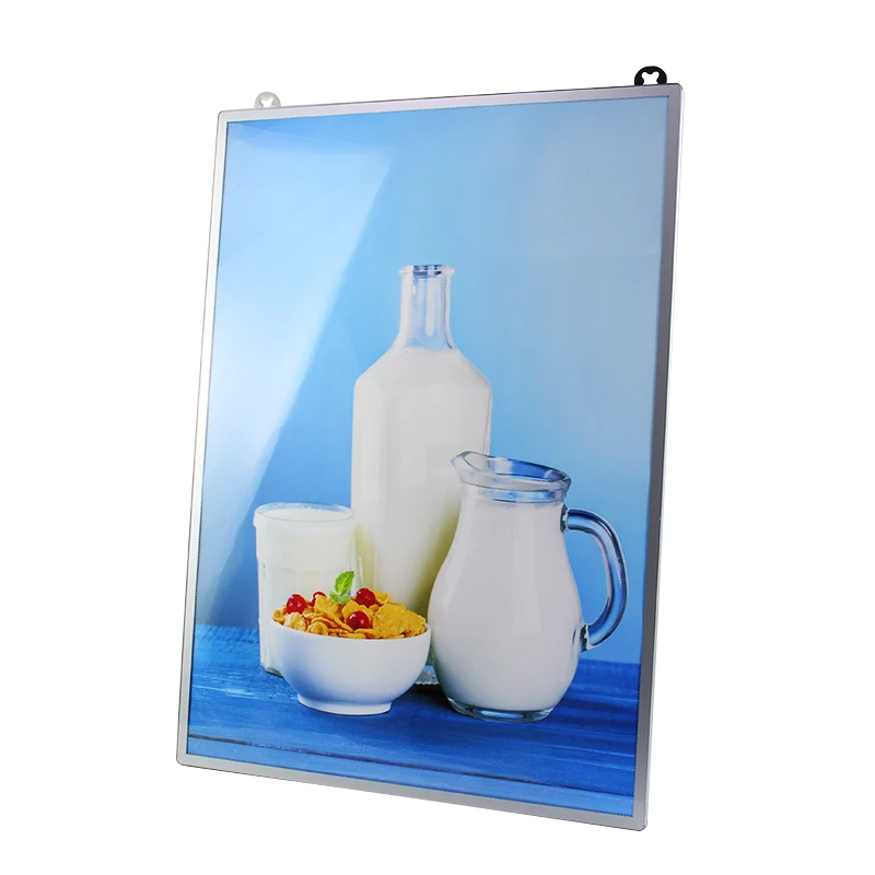 A1-A4 Ultra thin Crystal LED Light Box Picture Snap Frame Advertising Light Boxes Illuminated Super slim frame
