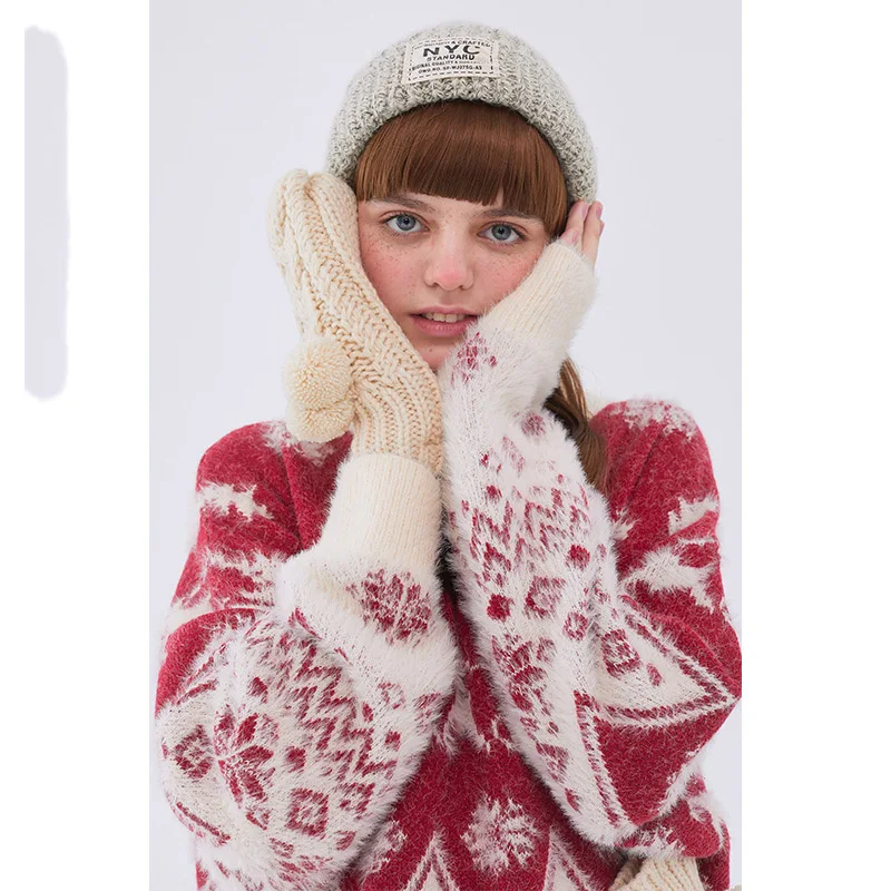 Wholesale Unisex knitted Ugly Christmas Pullover Sweater Jumpers Custom Acrylic Women Couple Family Merry Christmas Ugly Sweater