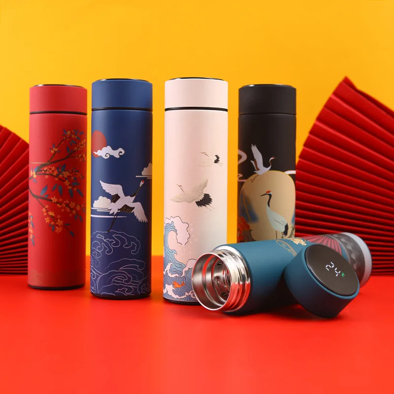 luxury smart led temperature display sport vacuum flask insulated water bottle stainless steel thermos cup coffee thermos bottle