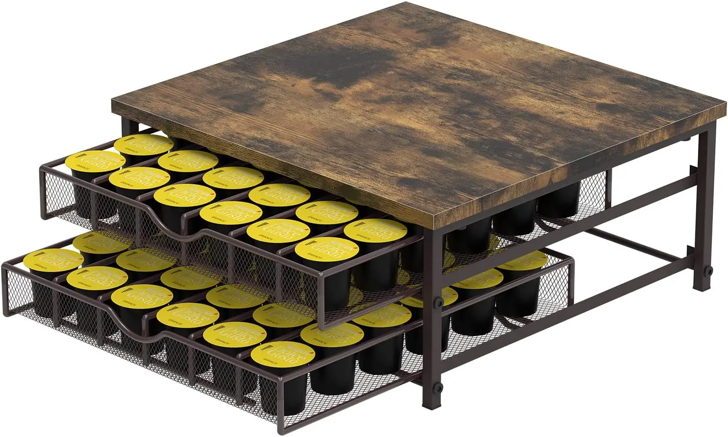 Cup Storage Drawer Holder, 72 Capacity Pods Storage Organizer for Cups Capsule Storage with Sliding Baskets for Coffee Station