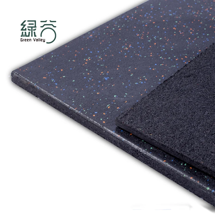 China 17 Years Factory Wholesale Wear Resistance Gym Rubber Flooring Black With 15% Speckles Gym Rubber Tiles
