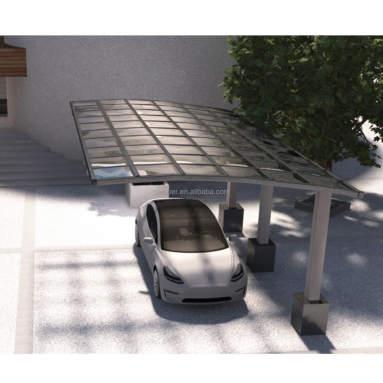High Grade Easy DIY Elegant Aluminium / Solid PC Single Carport / Garages, Canopies / Car Shelter