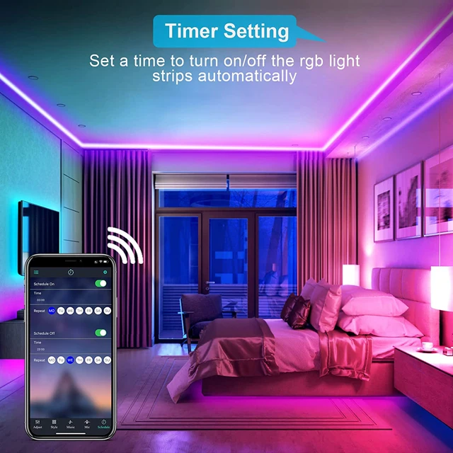 Комплект освещения для шкафа Светодиодная лента RGB yotuun 8 шт. с дистанционным управлением APP/ RF и адаптером под столешницей кухни